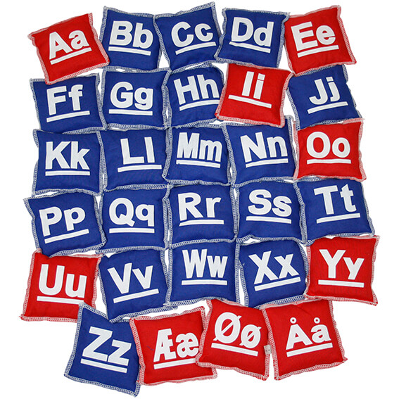 Ærteposer med alfabet - sæt