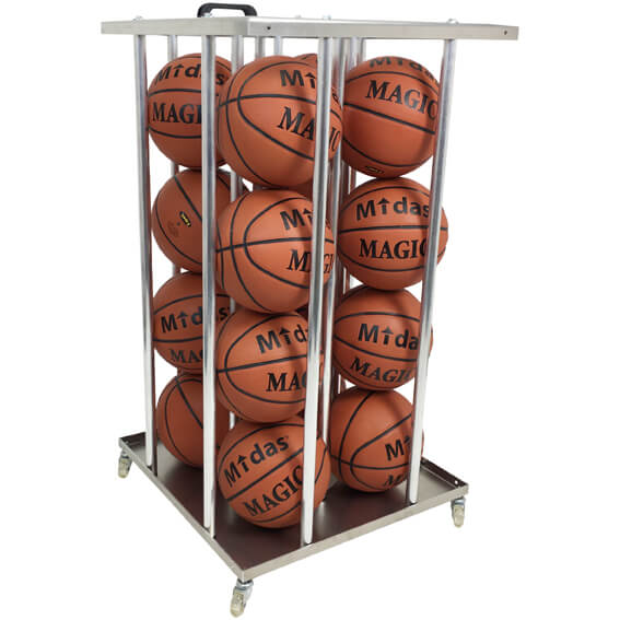 Basketball boldvogn med hjul til 16 bolde